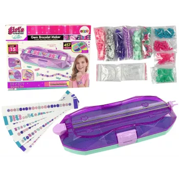 LEAN TOYS Apyrankių gamybos rinkinys su spalvotais karoliukais ir konteineriu