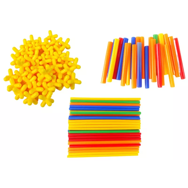 LEAN TOYS Statybiniai blokeliai Konstrukciniai pagaliukai ir šiaudeliai