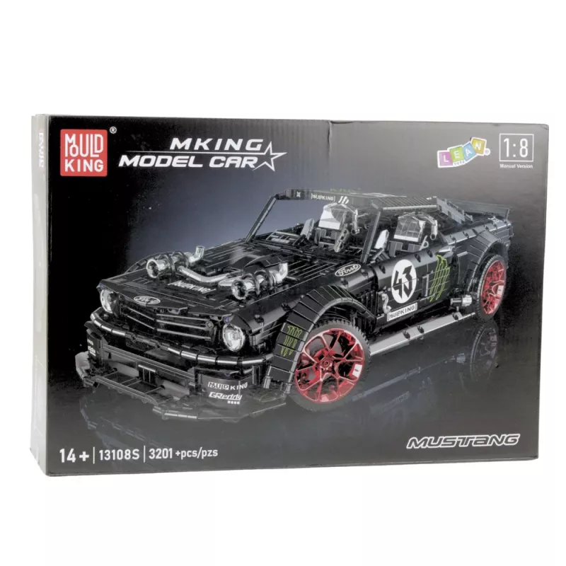 LEAN TOYS Konstrukciniai blokeliai Sportinis automobilis Mustang Hoonicorn V2 rinkinys - 3201 vnt., mastelis 1:8, ABS plastikas