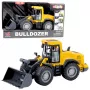 LEAN TOYS Buldozeris Statybinis Ekskavatorius su Šviesomis, Garsais ir Judančiu Kaušu – Geltonas