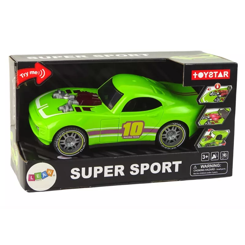 LEAN TOYS Automobilis 1:14 Žalias Sportinis Garsas Šviesos Transporto Priemonė