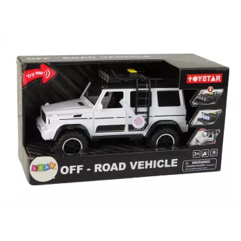 LEAN TOYS Automobilis Visureigis Baltas Garsas Šviesos Transporto Priemonė 1:14