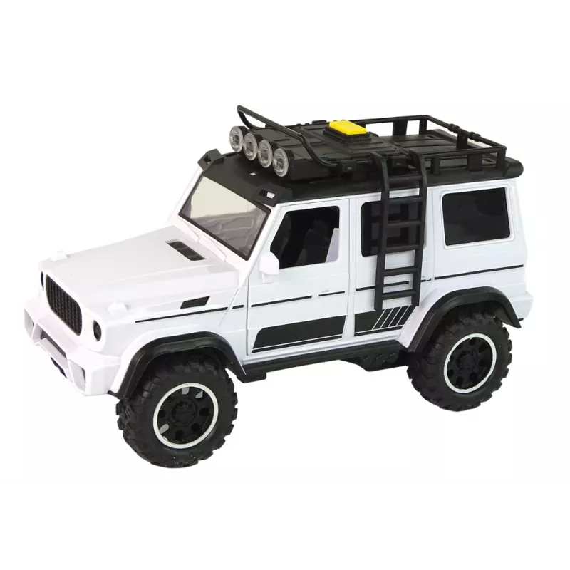 LEAN TOYS Automobilis Visureigis Baltas Garsas Šviesos Transporto Priemonė 1:14