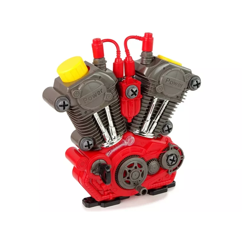 LEAN TOYS Automobilio variklis mažajam mechanikui - DIY surinkimas su šviesomis ir garsais