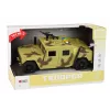 LEAN TOYS Karinis automobilis su trinties pavara, kamufliažinis smėlio atspalvis, šviesos ir garsai