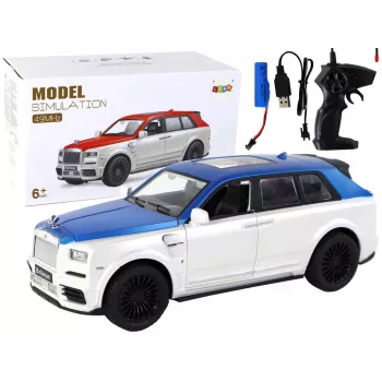 LEAN TOYS Automobilis R/C 1:20 Baltas ir Mėlynas Nuotoliniu Valdymu