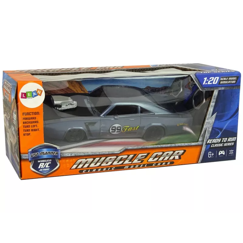 LEAN TOYS Automobilis R/C Sportinis su lipdukais 1:20 Pilkas Pilotas