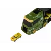 LEAN TOYS Automobilinis vilkikas su spyruokliniu mechanizmu ir lagaminu žaliems automobiliams