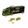 LEAN TOYS Automobilinis vilkikas su spyruokliniu mechanizmu ir lagaminu žaliems automobiliams