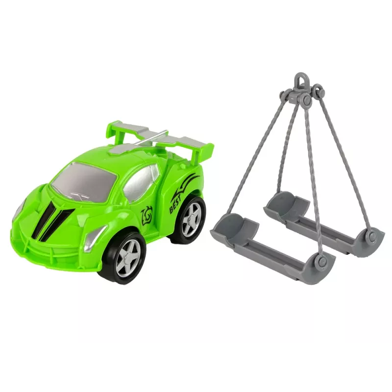 LEAN TOYS Automobilių transporteris pagalbos kelyje vilkikas 1:16 žalias su garsu ir šviesomis