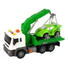 LEAN TOYS Automobilių transporteris pagalbos kelyje vilkikas 1:16 žalias su garsu ir šviesomis