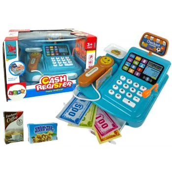 LEAN TOYS Kasos aparatas su svarstyklėmis sausainiams, baterija ir skaitytuvu