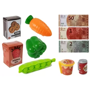 LEAN TOYS Kasos aparato parduotuvės rinkinys su mikrofonu ir garso terminalu – interaktyvus žaidimų rinkinys vaikams nuo 3 metų