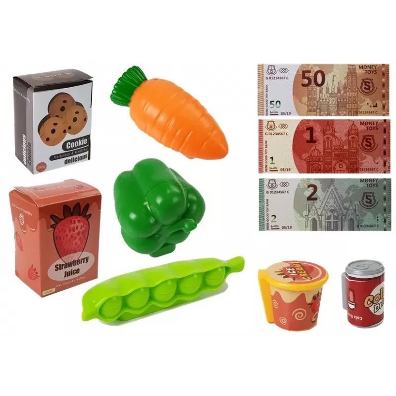 LEAN TOYS Kasos aparato parduotuvės rinkinys su mikrofonu ir garso terminalu – interaktyvus žaidimų rinkinys vaikams nuo 3 metų