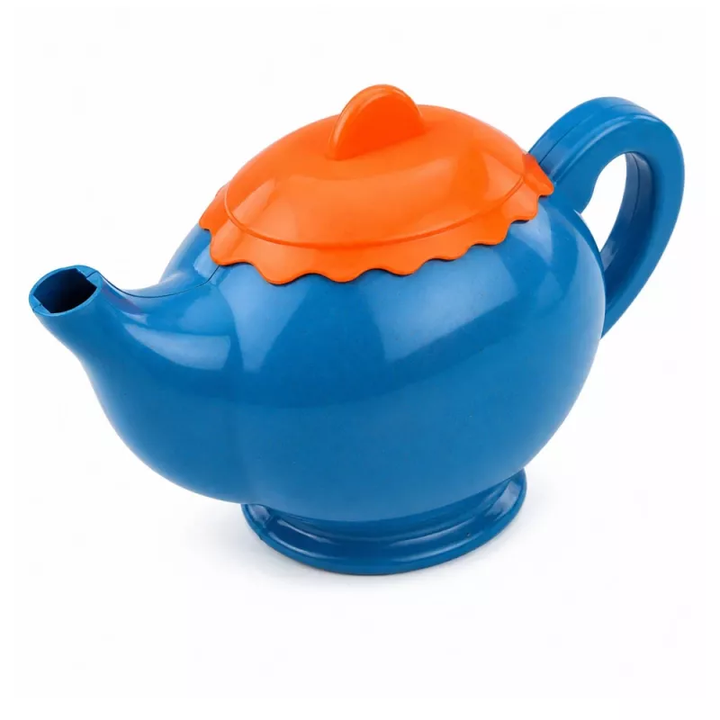 LEAN TOYS Vaikų bambuko pluošto stalo įrankių rinkinys, mėlynas ir oranžinis, 15 vnt.