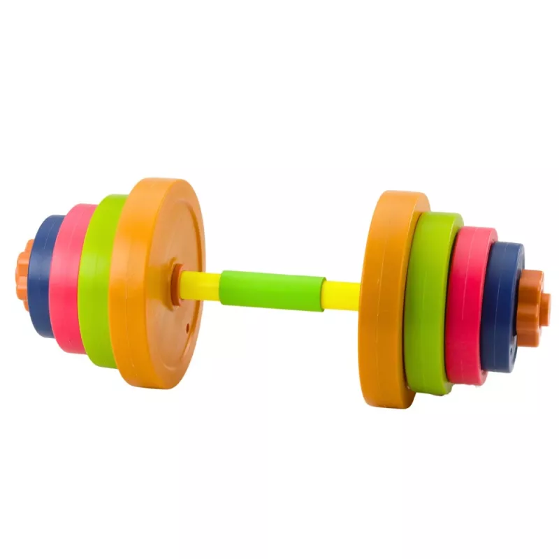 LEAN TOYS Vaikiška štanga, neslystanti puta, 8 diskai, plastikas, spalvota