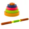 LEAN TOYS Vaikiška štanga, neslystanti puta, 8 diskai, plastikas, spalvota