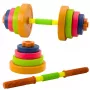 LEAN TOYS Vaikiška štanga, neslystanti puta, 8 diskai, plastikas, spalvota