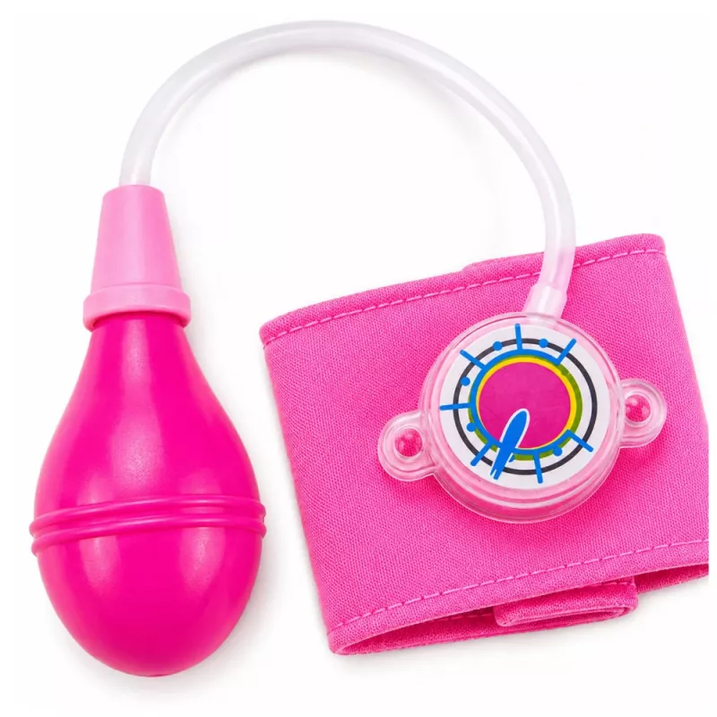 LEAN TOYS Vaikų kraujospūdžio matuoklis su judančia rodykle, rožinis