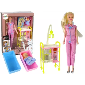 LEAN TOYS Vaikų lėlių daktaro ilgų plaukų aksesuarai