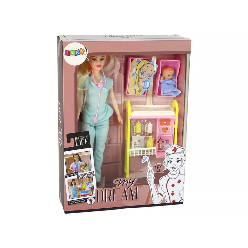 LEAN TOYS Vaikų lėlių daktaro ilgų plaukų aksesuarai
