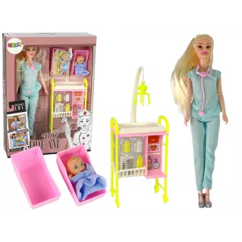 LEAN TOYS Vaikų lėlių daktaro ilgų plaukų aksesuarai
