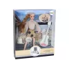 LEAN TOYS vaikiška lėlė Emily su gitara, akiniais, ilgais blondinais plaukais ir kačiuku