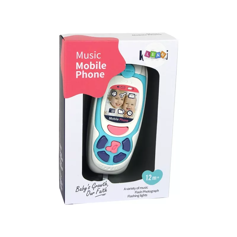 LEAN TOYS Vaikų edukacinis mobilusis telefonas Melody Blue
