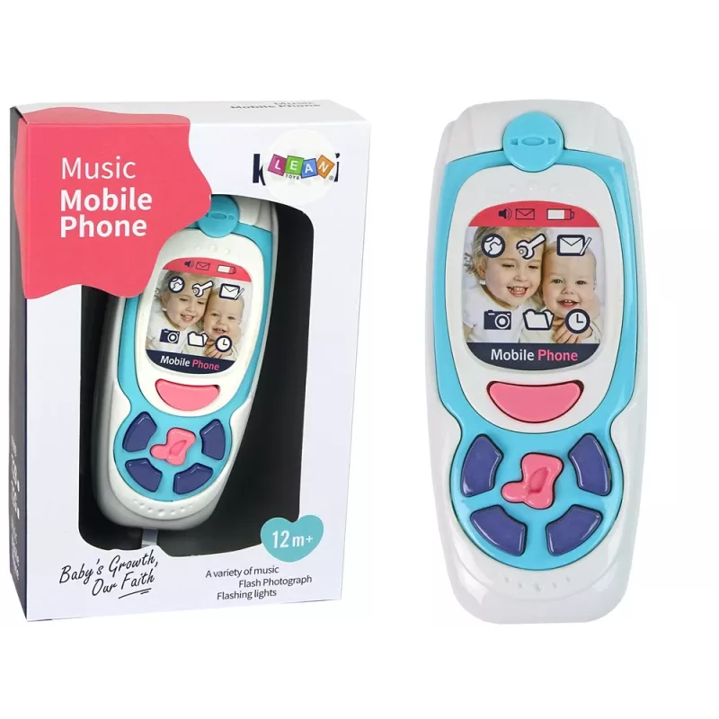 LEAN TOYS Vaikų edukacinis mobilusis telefonas Melody Blue
