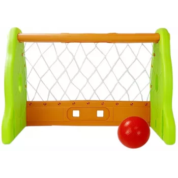 LEAN TOYS Vaikų žalias ir oranžinis futbolo vartai
