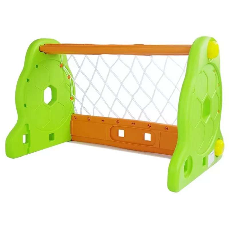 LEAN TOYS Vaikų žalias ir oranžinis futbolo vartai
