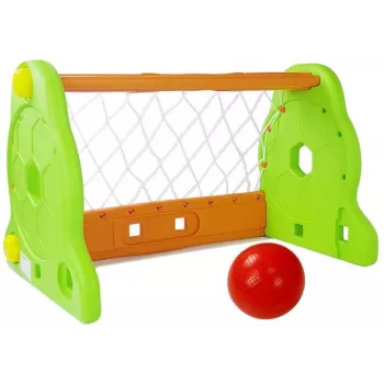 LEAN TOYS Vaikų žalias ir oranžinis futbolo vartai