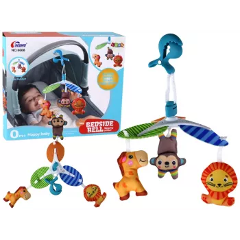 LEAN TOYS Vaikiškas mobilus gyvūnėlių segtukas nešiojamas