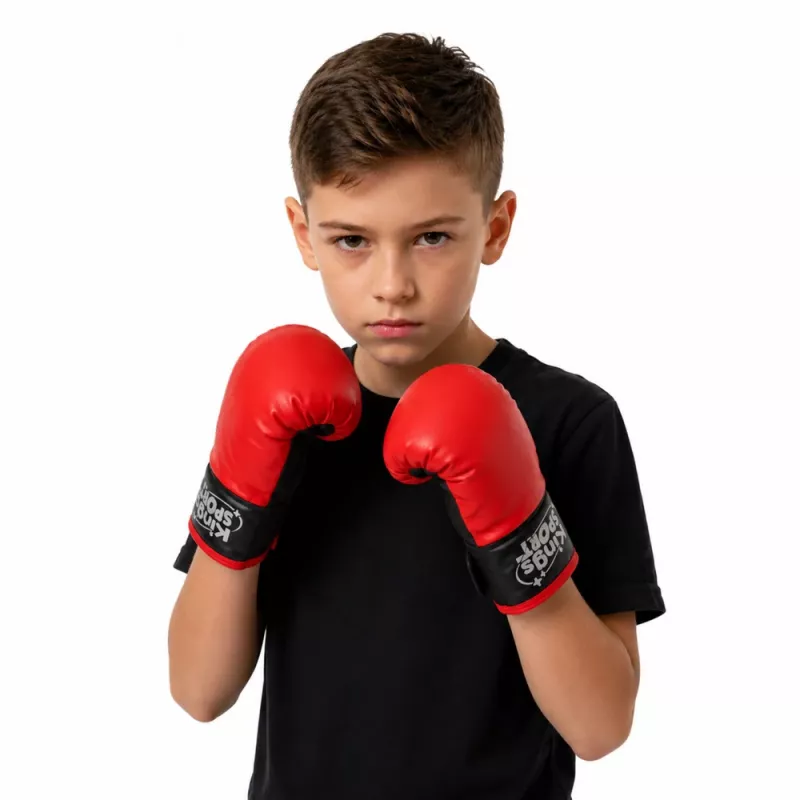 LEAN TOYS Vaikų bokso maišo treniruočių rinkinys su Muay Thai pirštinėmis 65x22cm L