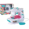 Lean Toys Vaikų siuvimo mašina vaikams - balta, baterijomis varoma, realistiškas žaislas su pedalą ir LED šviesa