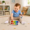 LEAN TOYS Vaikų ksilofonas pianinas spalvingas muzikos instrumentas 2 in 1 lazdelė