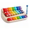 LEAN TOYS Vaikų ksilofonas pianinas spalvingas muzikos instrumentas 2 in 1 lazdelė