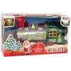 LEAN TOYS Kalėdinis lokomotyvas su šviesomis ir garsu, žalias, maitinamas baterijomis