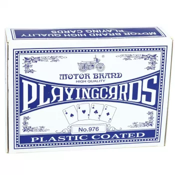 LEAN TOYS Classic žaidimo kortos su plastikine danga, mėlynos - Pokerio dydžio, 54 kortos, atsparios purslams