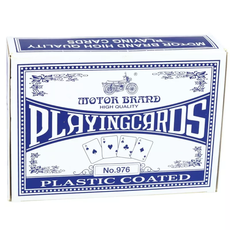 LEAN TOYS Classic žaidimo kortos su plastikine danga, mėlynos - Pokerio dydžio, 54 kortos, atsparios purslams