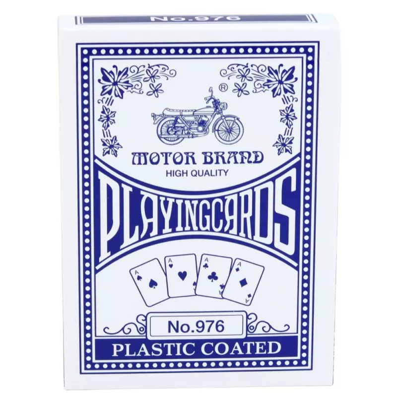 LEAN TOYS Classic žaidimo kortos su plastikine danga, mėlynos - Pokerio dydžio, 54 kortos, atsparios purslams