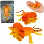 LEAN TOYS Apykaklėtoji driežo guminė figūrėlė, tampri, realistinė, 19 cm