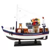 LEAN TOYS Kolekcinis dekoratyvinis žvejybinio laivo modelis 37x34 cm