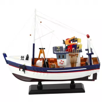 LEAN TOYS Kolekcinis dekoratyvinis žvejybinio laivo modelis 37x34 cm