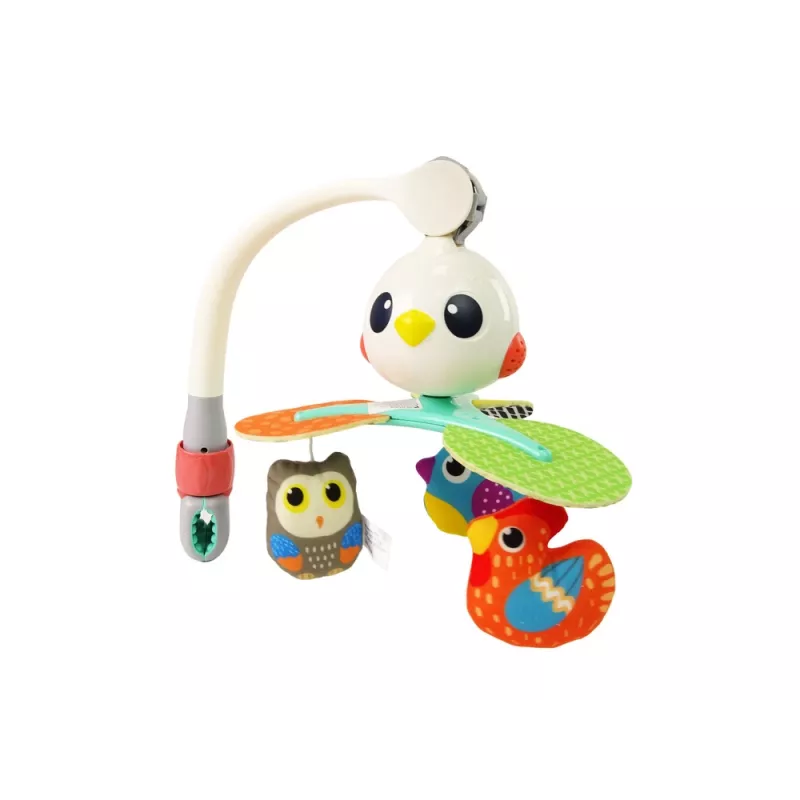 LEAN TOYS Colourful Birds Melody Carrousel for Baby's Cot and Stroller