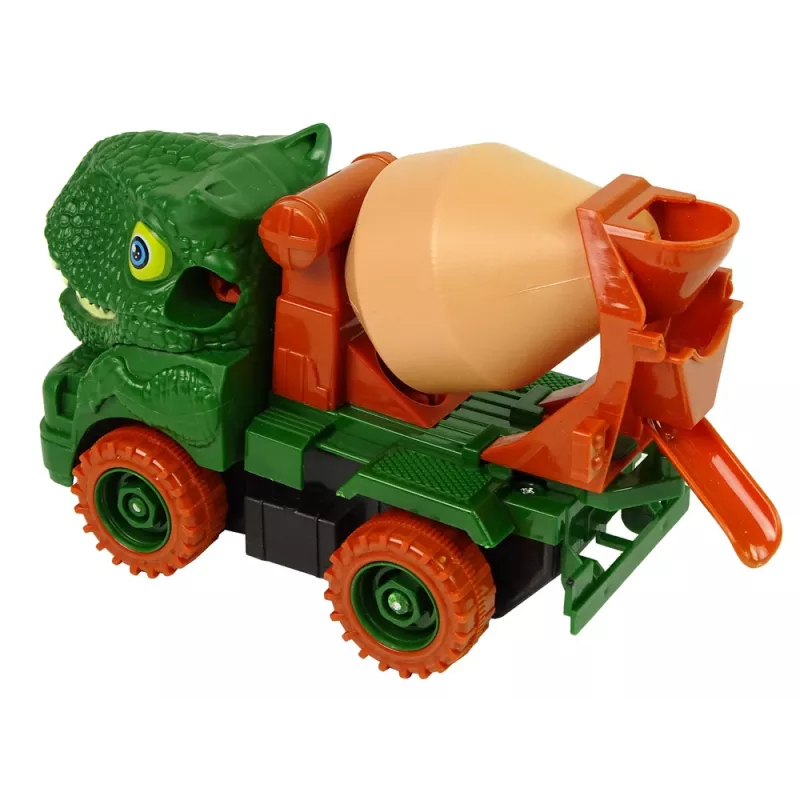 LEAN TOYS Betonvežis Dinozaurų Gelbėtojas Žali Priedai