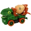 LEAN TOYS Betonvežis Dinozaurų Gelbėtojas Žali Priedai