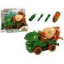 LEAN TOYS Betonvežis Dinozaurų Gelbėtojas Žali Priedai
