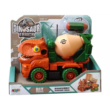LEAN TOYS Betono sunkvežimis Dinozaurų griovėjas Oranžiniai aksesuarai