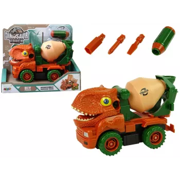 LEAN TOYS Betono sunkvežimis Dinozaurų griovėjas Oranžiniai aksesuarai
